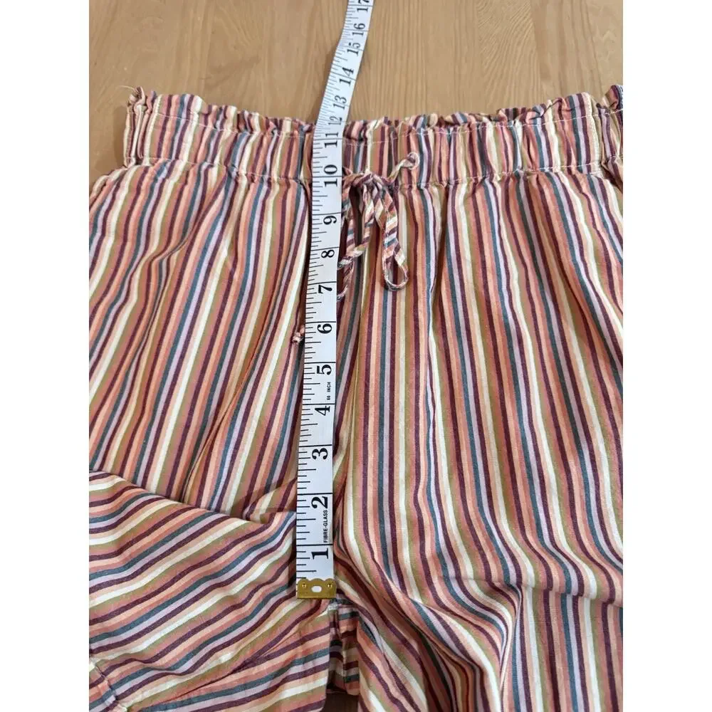 Madewell Womens Drawstring Shorts Pull On Mid Length High Rise Rainbow Stripe S - Picture 8 of 10